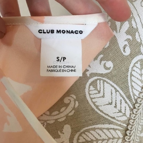 Club Monaco Draped SILK Floral Blouse SMALL ab175 - Picture 6 of 7